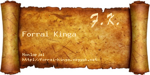 Forrai Kinga névjegykártya