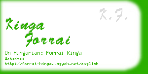 kinga forrai business card
